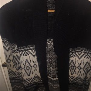 Black/white/ and gray cardigan